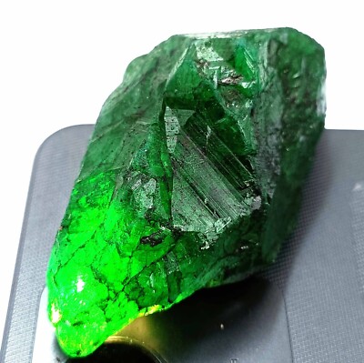 DYED NATURAL GREEN EMERALD 415 CT TRANSLUCENT ROUGH EGL CERTIFIED  GEMSTONE