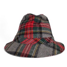 Harvard Vintage 70s Plaid Wool Fedora Made in USA Unisex Medium (7)