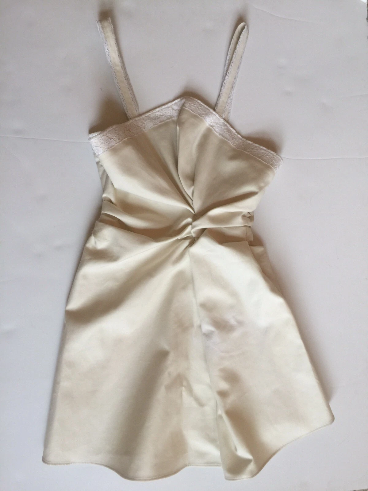 JACQUEMUS MINI ABITO JACQUEMAS FR 36 PRIMAVERA 2017 RUNWAY BIANCO AVORIO CREMA PIZZO FINITURA NUOVO CON ETICHETTE