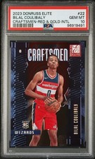 2023 Donruss Elite Bilal Coulibaly RC Craftsmen Red&Gold Intnl 6/10 PSA 10 Pop 1