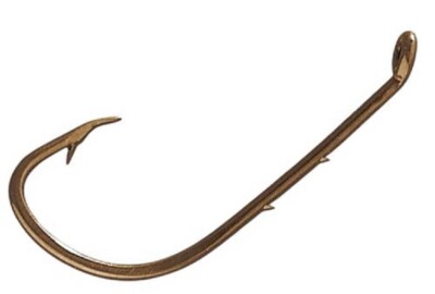 100 Mustad 92641BR Bronze Beak Bait Hooks - Size 3 - Special 2 slice shaft