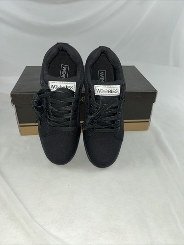 Woobies Low-Cut Canvas Sneakers. Black . Mens 6.5 . Lace Up. New In Box