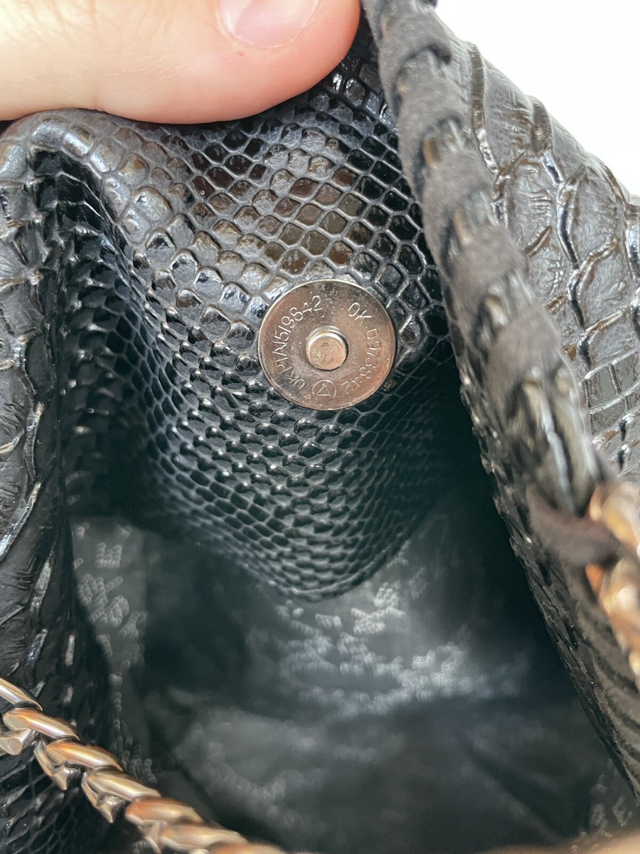 Stella McCartney Y2K Falabella Black Python Print Small Tote