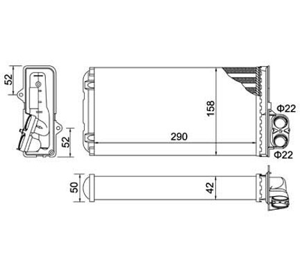 HART 605 792 Heat Exchanger, interior heating for PEUGEOT