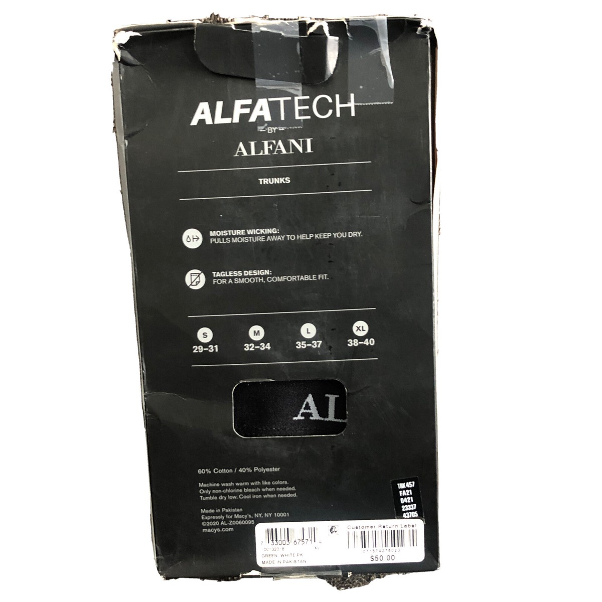 Alfatech by Alfani Mens 5 Pack Trunks - Multi Color- Size XL