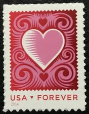 2014 Scott #4847 - Forever - CUT PAPER HEART - Single Mint NH