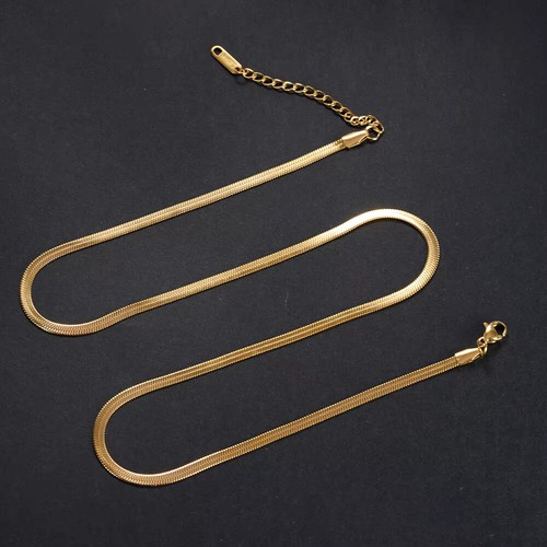 Collar de cadena de serpiente de acero inoxidable color oro 316L para mujer hombre joyería regalo - Imagen 2 de 16
