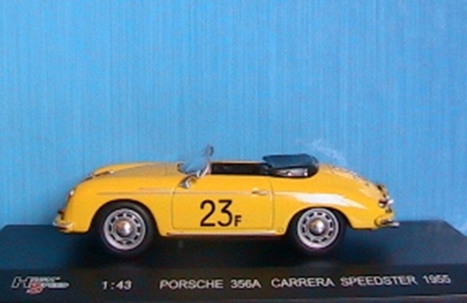 Porsche 356A 1955 miniature 1:43 Carrera Speedster jaune Highspeed HF9195S
