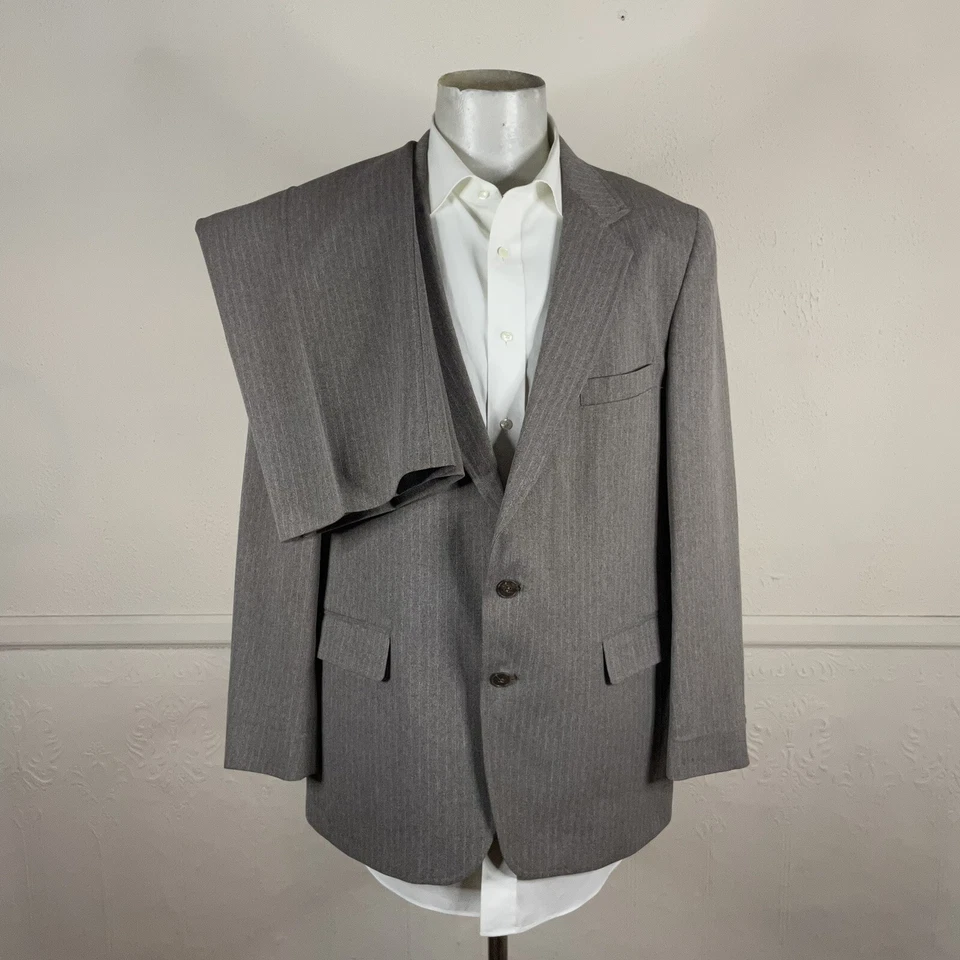 Traje Levis 2 Piezas Hombre 44R 38x26 Beige Marrón Rayas Dos Botones De Colección Foto 3 de 4