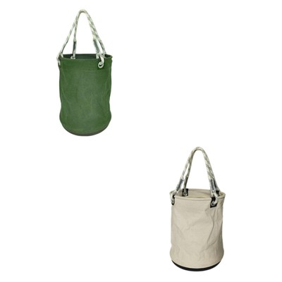 Canvas Bucket with PP Base Canvas Bucket Style Bag Sturdy Multifunctional