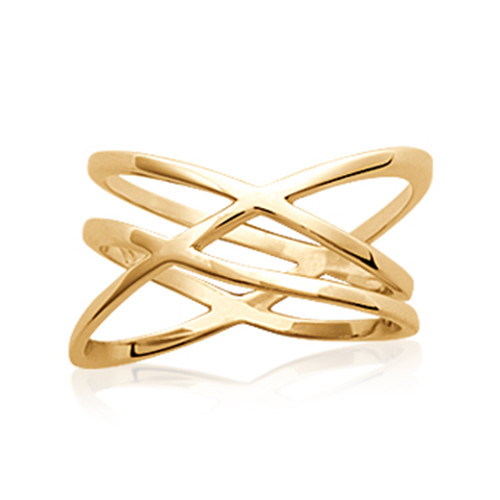 Bague multi-rangs plaqué or 18 carats idée cadeau bijoux femme