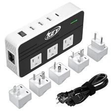 230W Step Down 220V to 110V Voltage Converter Travel Adapter with USB C Ports