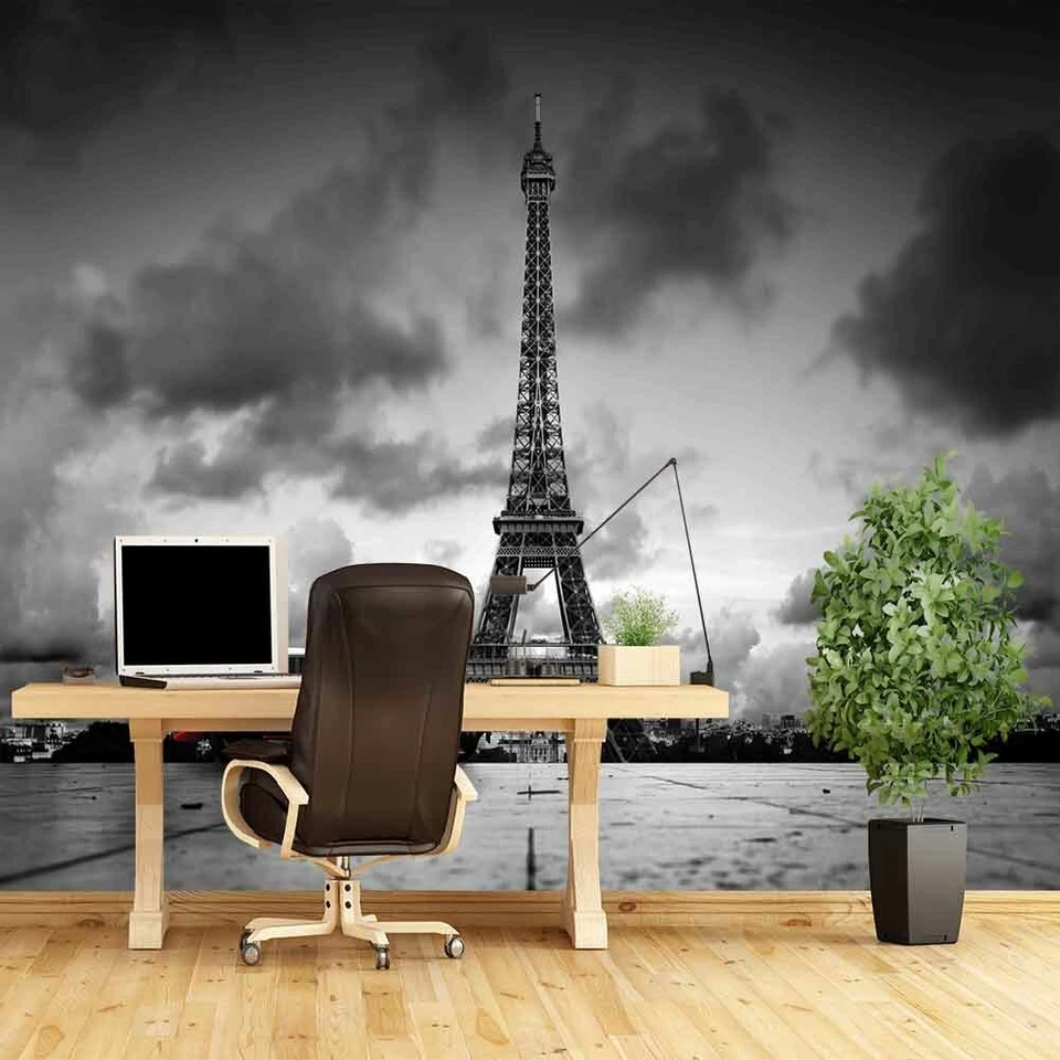 Eiffel Tower Clouds Full Wall Mural Photo Wallpaper Printing 3D Decor Kid Home - Image 2 of 4