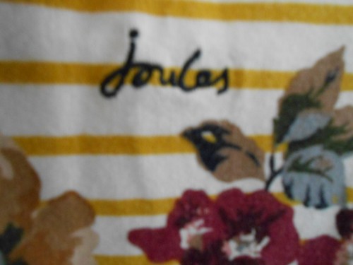 "JOULES" HARBOUR TOP UK 20 MUSTARD FLORAL G.U.C. - Picture 3 of 4