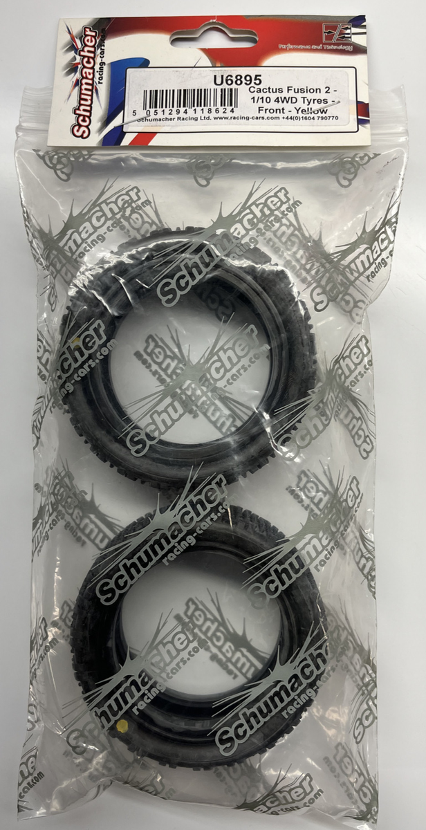 Schumacher Racing U6895 Cactus Fusion 2 - 1/10 4WD Tyres Front Yellow  SCHU6895 | eBay