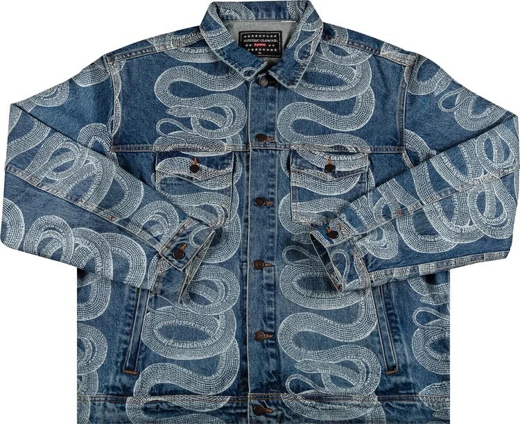 ジャケット・アウター supreme hysteric glamour snake denim Supreme x Hysteric Glamour Snake Denim Jacket Blue Size