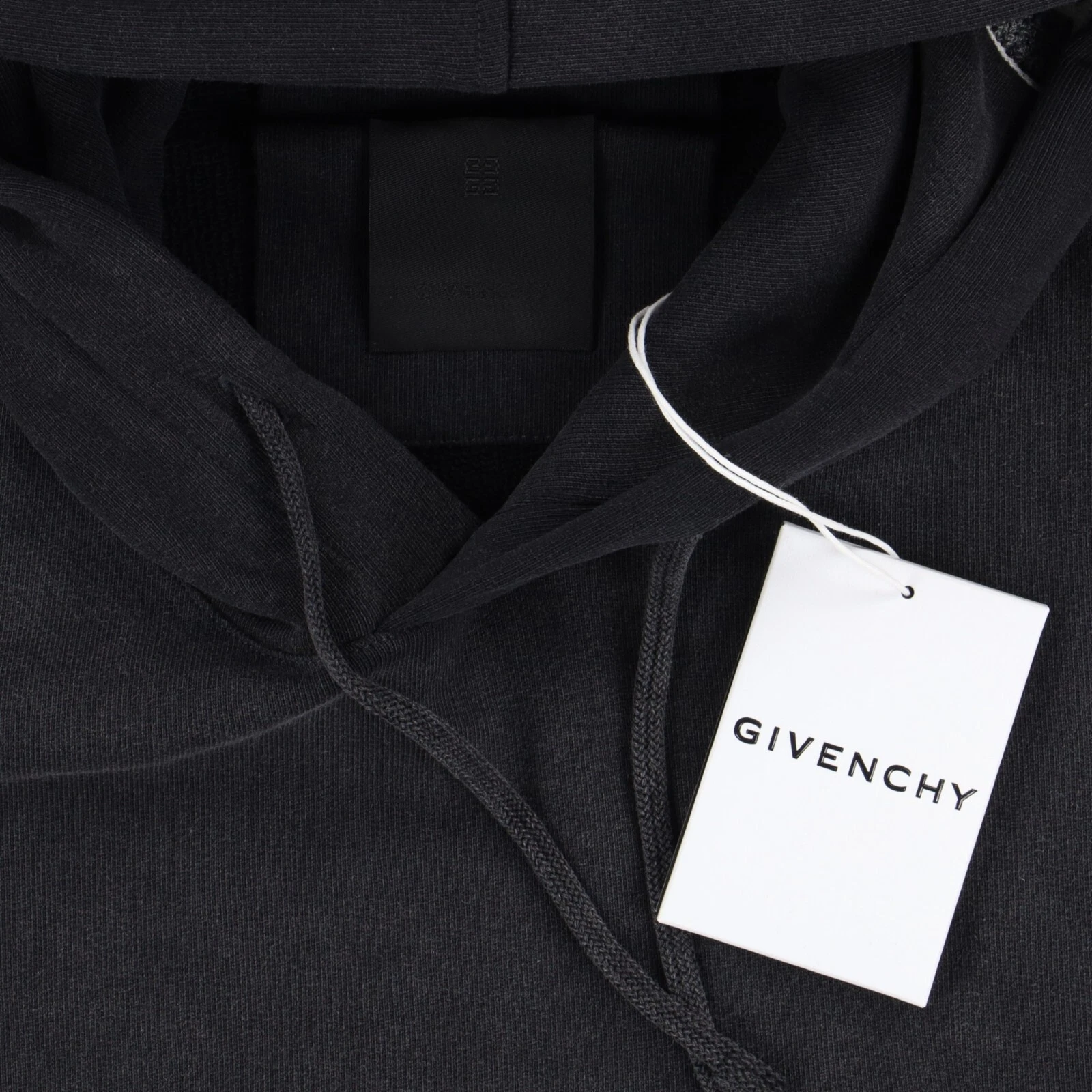 Felpa con cappuccio Givenchy nera lavata ricamata logo college Taglia XL FW22 $1720