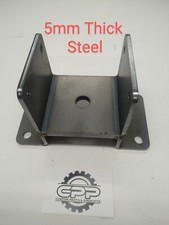 Fence Post Holder 100mm Galvanised or Raw  5mm Thick Steel 45mm Elevation 4"