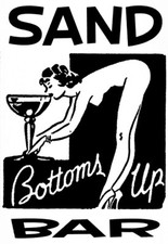 Sand Bar - 1930's - Bottoms Up - Matchbook Advertising Poster