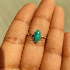 Turquoise Ring 925 Silver Handmade Genuine Gemstone Gift for Her Women Jewelry