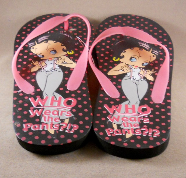 Betty Boop WHO Wears The Pants Womens Flip Flops Sandals Shoes NWT Size: S, M, L | eBay