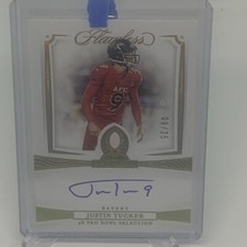 2020 Panini Flawless Justin Tucker Pro Bowl Ink Blue Autograph 08/25 Auto Ravens