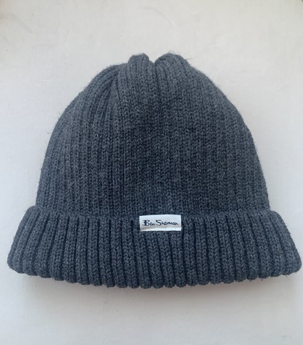 Ben Sherman Beanie Hat Mens Gray Thermal Plush Lining Cuffed Knit Skull Cap