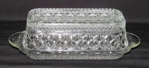 Anchor Hocking Glass Co. WEXFORD Crystal Oblong 1/4 lb Butter Dish with Cover