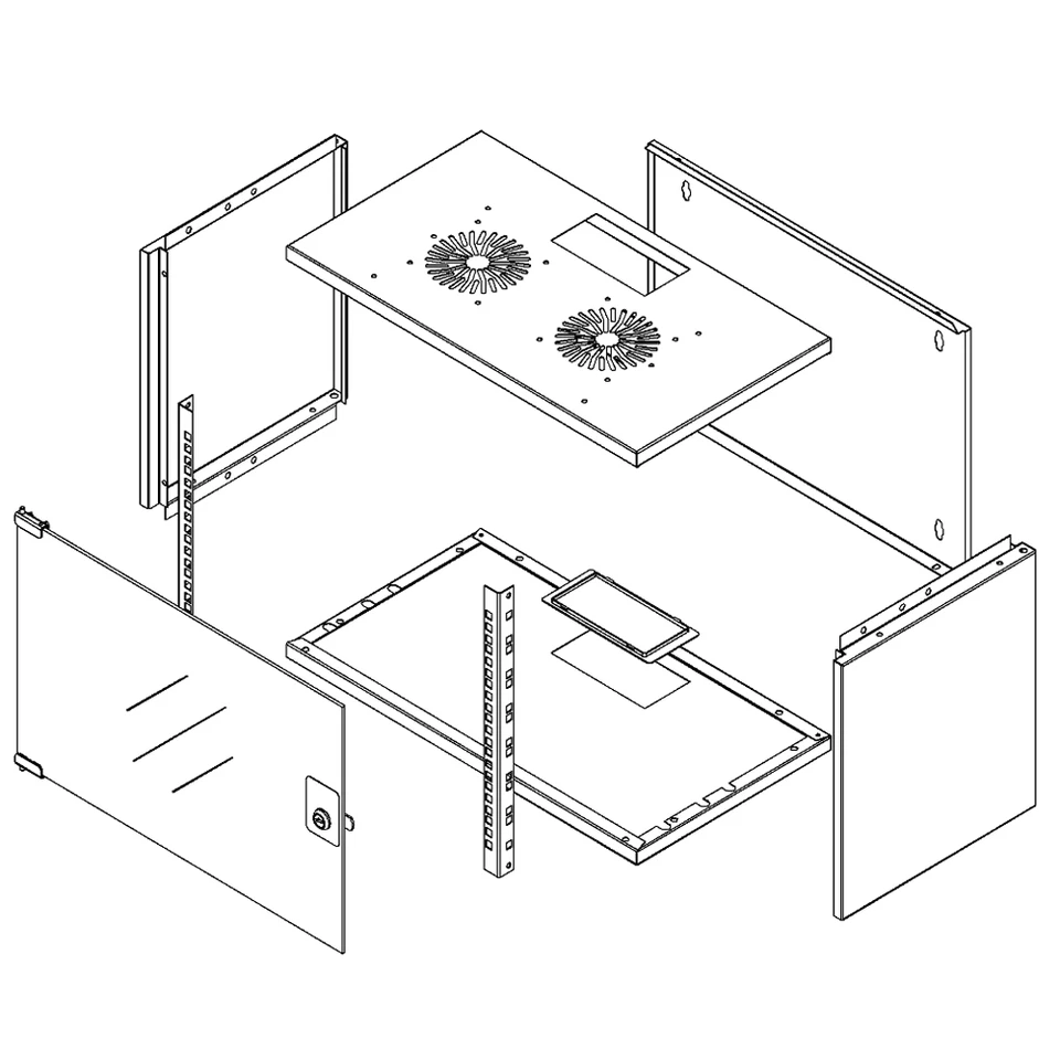 ARLI Netzwerkschrank Serverschrank 19 " Wandgehäuse Rack Server Schrank Zubehör - Bild 3 von 4