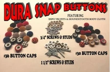 12-DURA SNAP BUTTONS EXPO VELVET & HOUNDSTOOTH CLOTH 