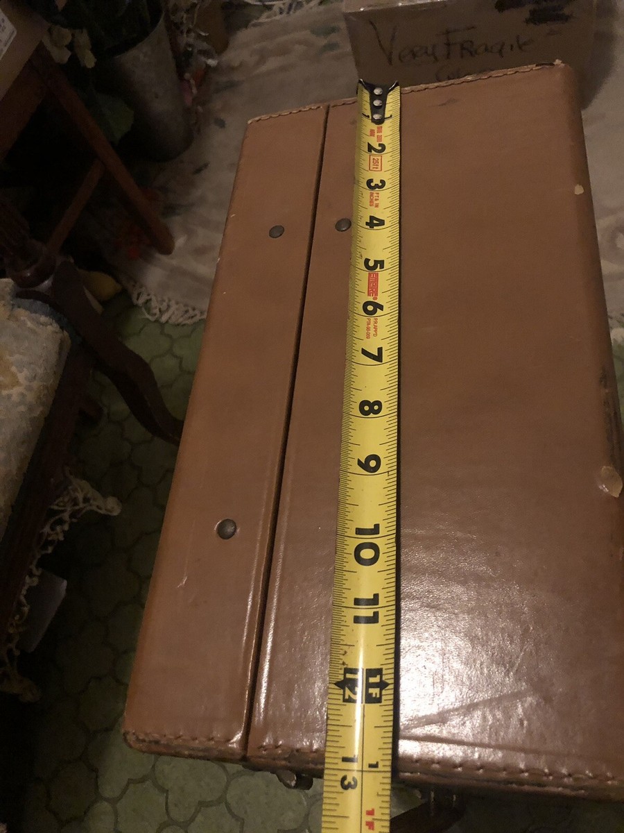 Vintage 1940's Leather Luggage Travel case,filing Cabinet 21