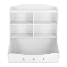 Kids Bin Toy Storage Box Bookcase Organizer Shelf Playroom Bookshelves White