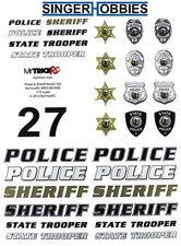 MYTRICKRC MYKST3 Realistic 1:10 Scale Decal Set, Police and Sheriff Combo HRP