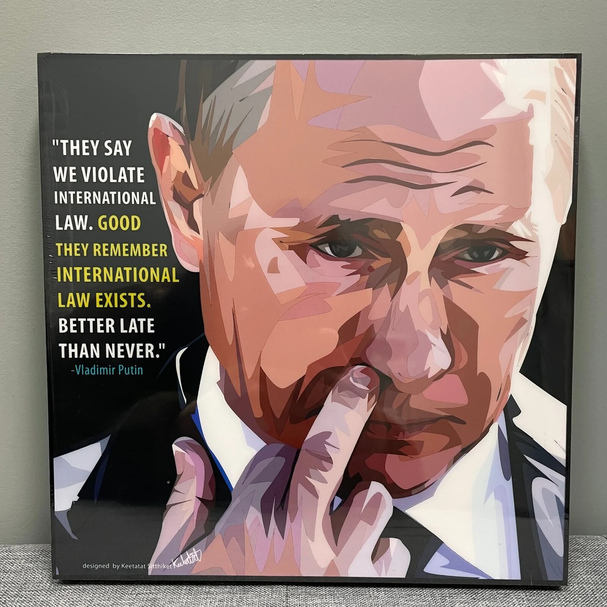 Wall Decor Funny Pop Art Vladmir Putin Poster w/Wooden Frame 10