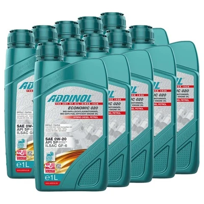 Huile Addinol 0W-20 Economique 020 10X 1 Litre pour Hyundai Jeep Kia Mazda - Photo 1/4