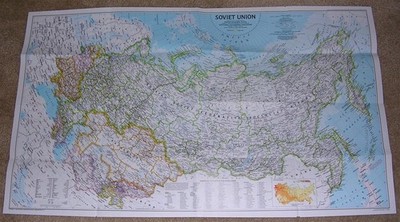 National Geographic MAP March 1990 SOVIET UNION Russia
