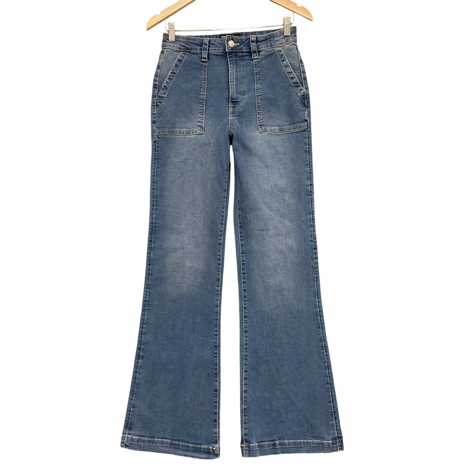 Jay Jays Jeans Womens 10 Blue Mid Rise Brodie Flare Stretch Denim Pockets