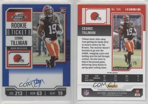 2023 Contenders Optic Ticket RPS Blue Prizm /75 Cedric Tillman Rookie Auto RC