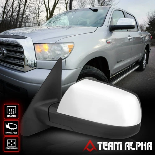 Fits 2007-2018 Toyota Tundra[POWER+HEATED]Left Side Chrome Fold OE Style Mirror