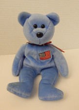 Ty  Beanie Babies  2001  'America'  the Patriotic Bear  NO Hang Tag