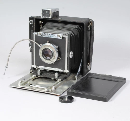 BURKE AND JAMES 4X5 PRESS CAMERA W KODAK 127MM F/4.7 EKTAR & FILM HOLDER