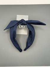 Navy Blue Homemade Tie Knot Headband Hair Accessories For Girls Women