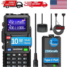 5RM 10W Long Range Ham Radio Walkie Talkie with NOAA Receiver Type-C Charging