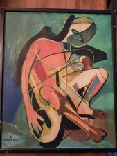 Tableau Ancien Huile Toile Portrait