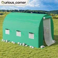 10x6FT Walk In Greenhouse Mini Garden Outdoor Galvanized Steel Warm Green House