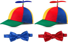 2 Pcs Adult Propeller Hat Helicopter Baseball Cap Funny Clown Hat 2 Pcs Pre-Tied