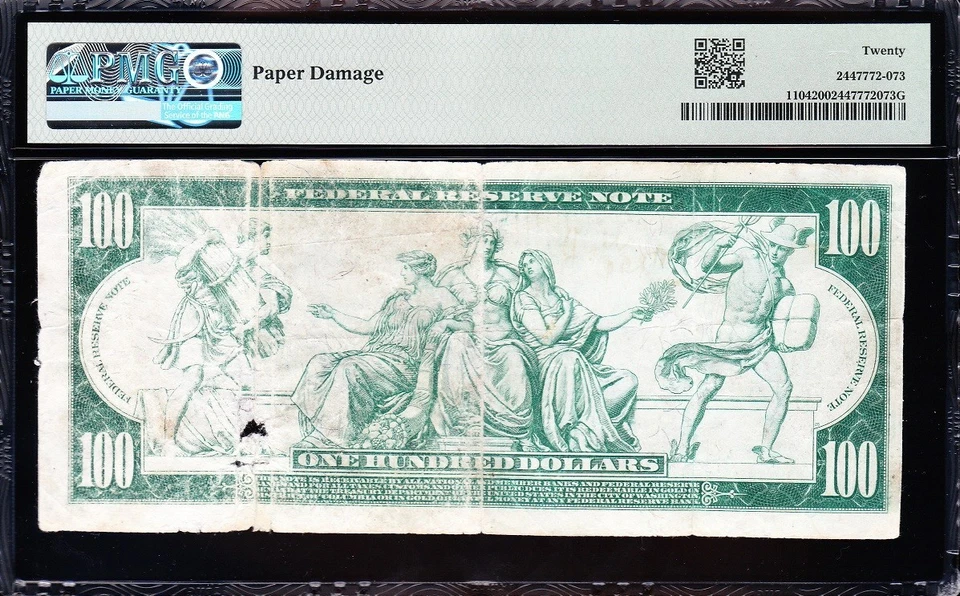 *RARE* VF graded 1914 $100 ATLANTA Federal Reserve Note! PMG 20! FREE SHIP! - Image 3 of 3