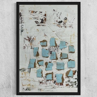 Original Framed Mixed Media Modern Art Collage Painting 12x18 ''Matrix''