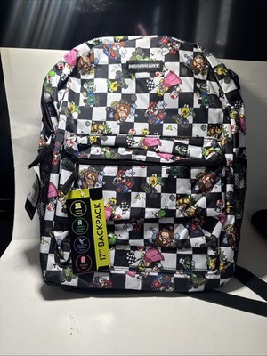 Nintendo Mario Cart Character Print 17'' Kids School Backpack