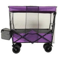 480Lbs Wagons Carts Heavy Duty Collapsible Wagon Stroller with All-Terrain Wheel